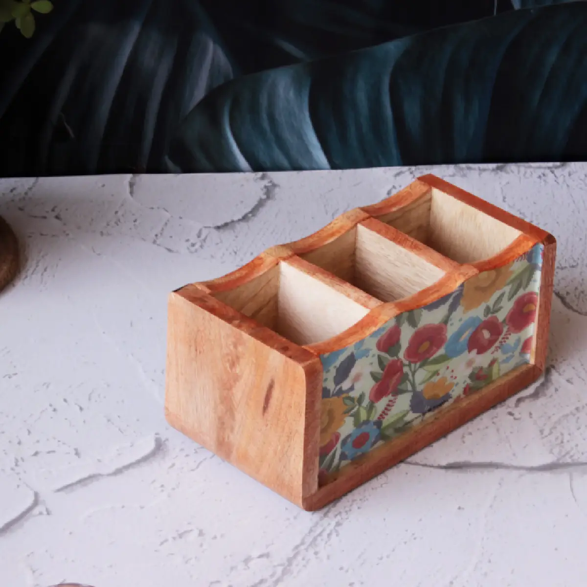 Pastel Paradise Mangowood Cutlery Holder