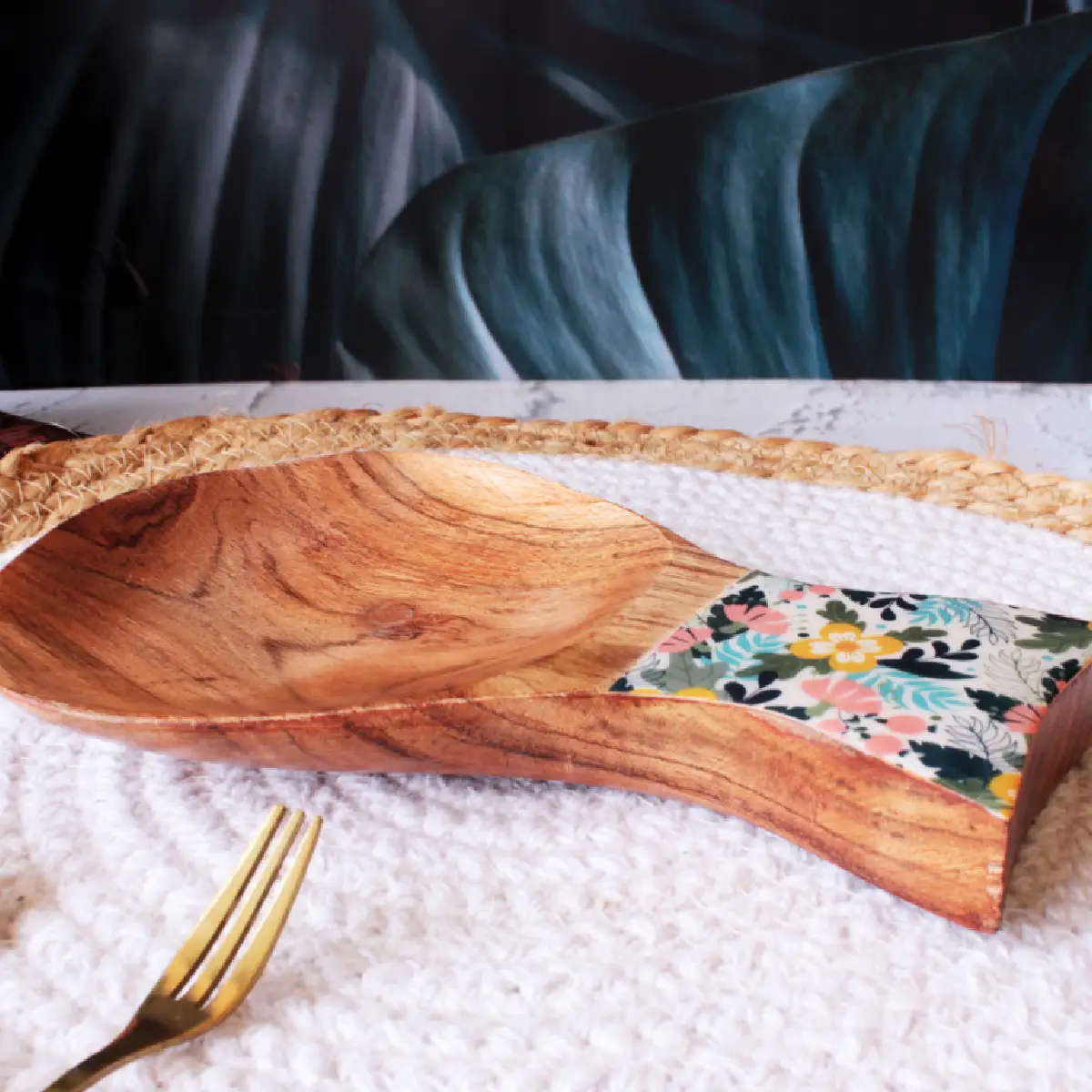 Sunnyside Gardenia Mangowood Spoon Rester