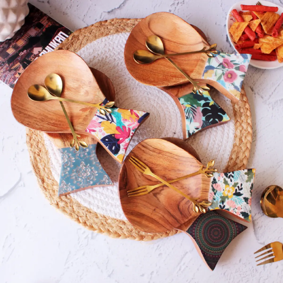 Mystery Mandalas Mangowood Spoon Rester