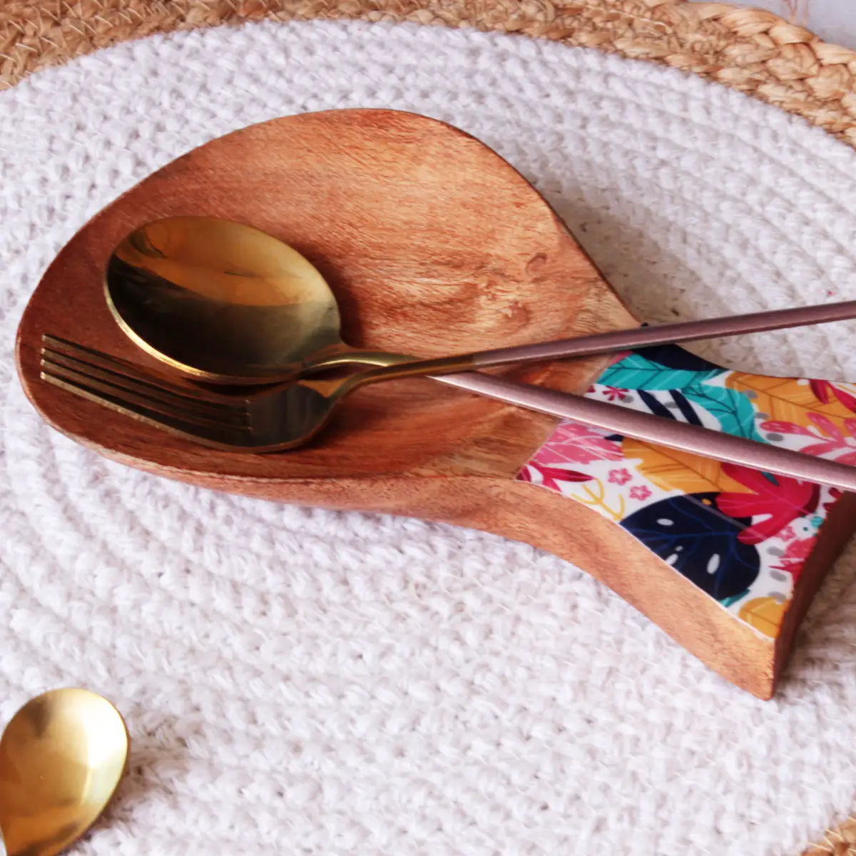 Tropical Splash Mangowood Spoon Rester
