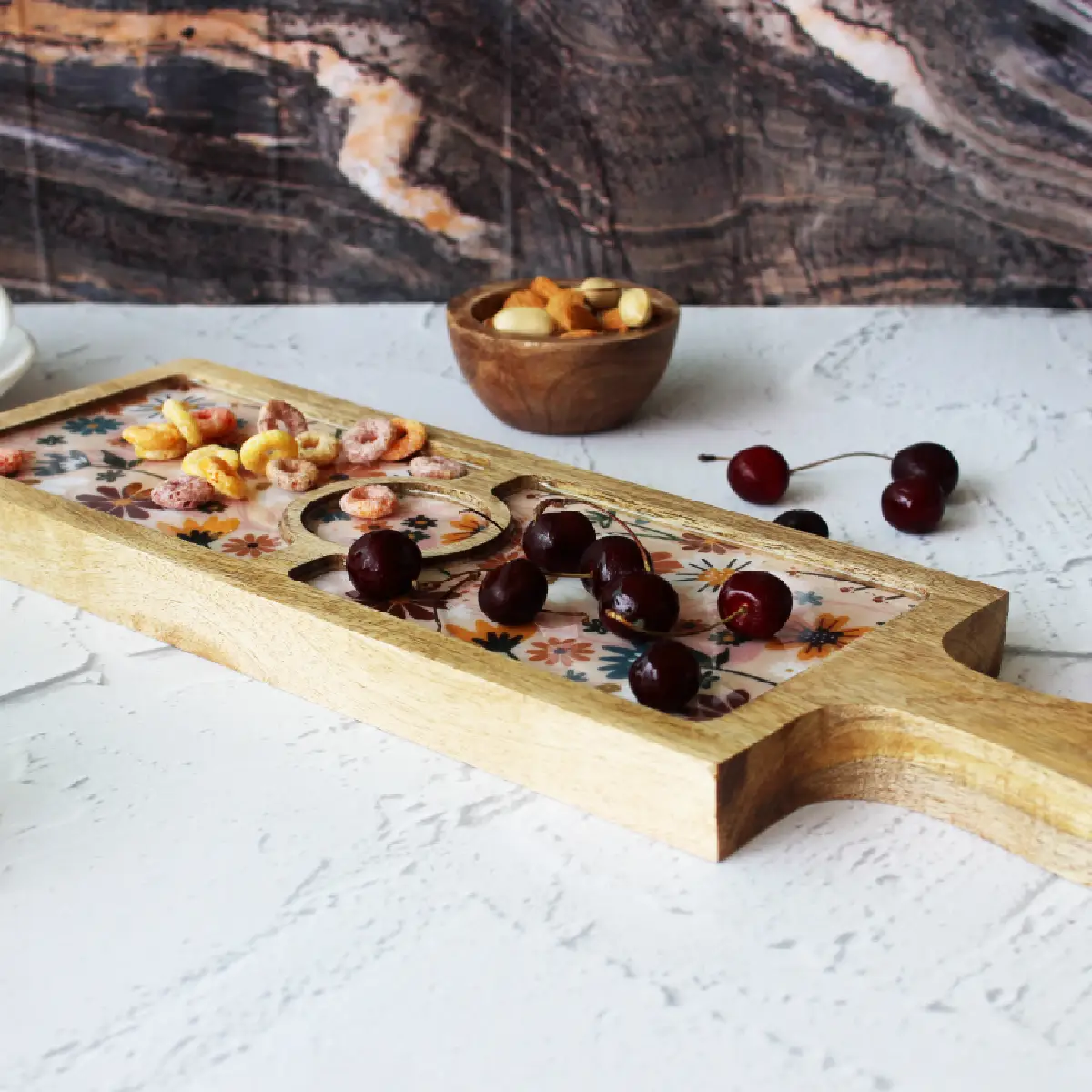 Dreamy Peach Bat Platter with Dip Bowl