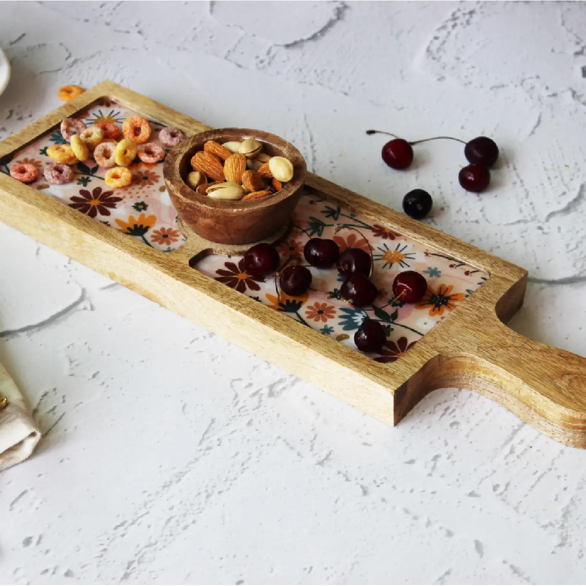 Dreamy Peach Bat Platter with Dip Bowl
