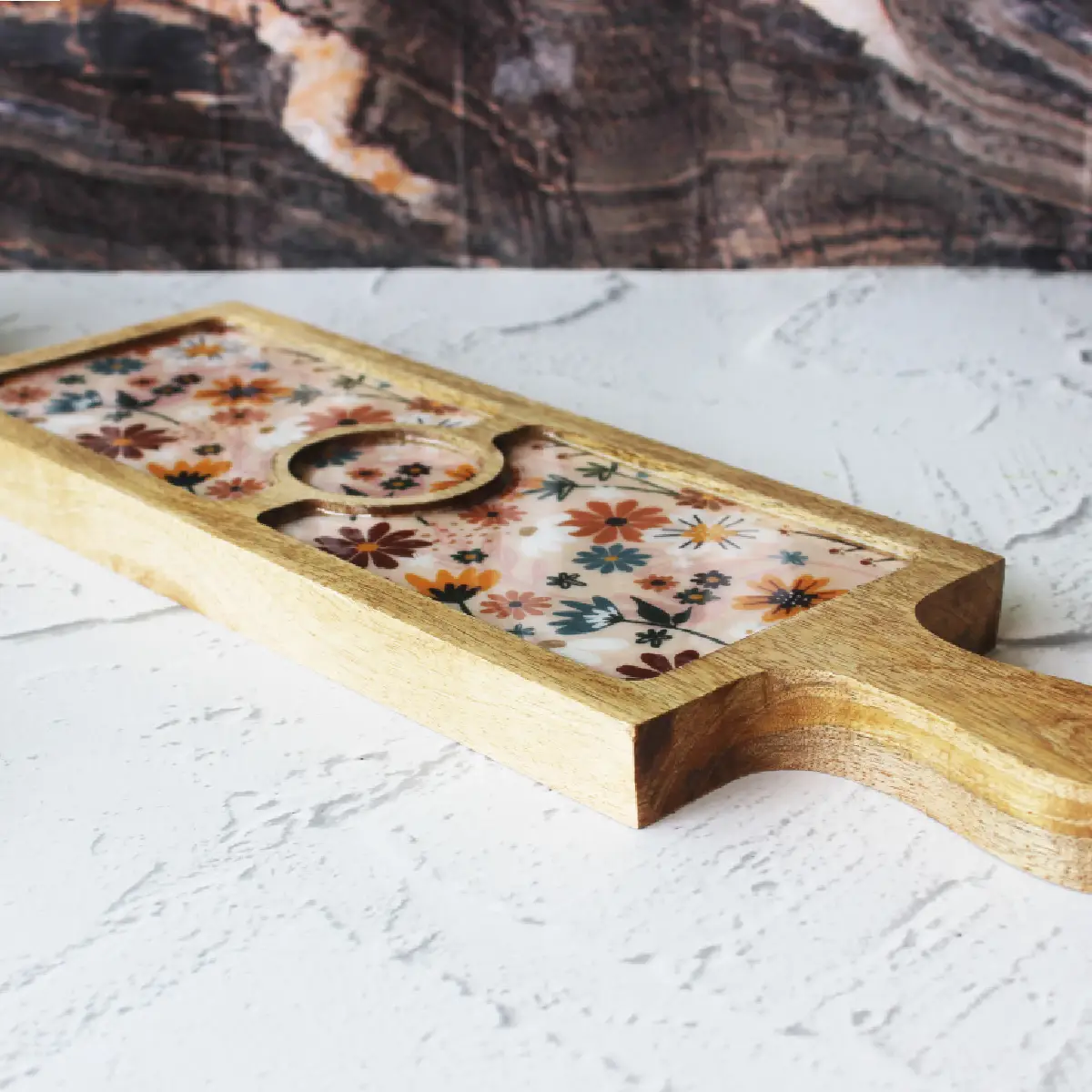 Dreamy Peach Bat Platter with Dip Bowl