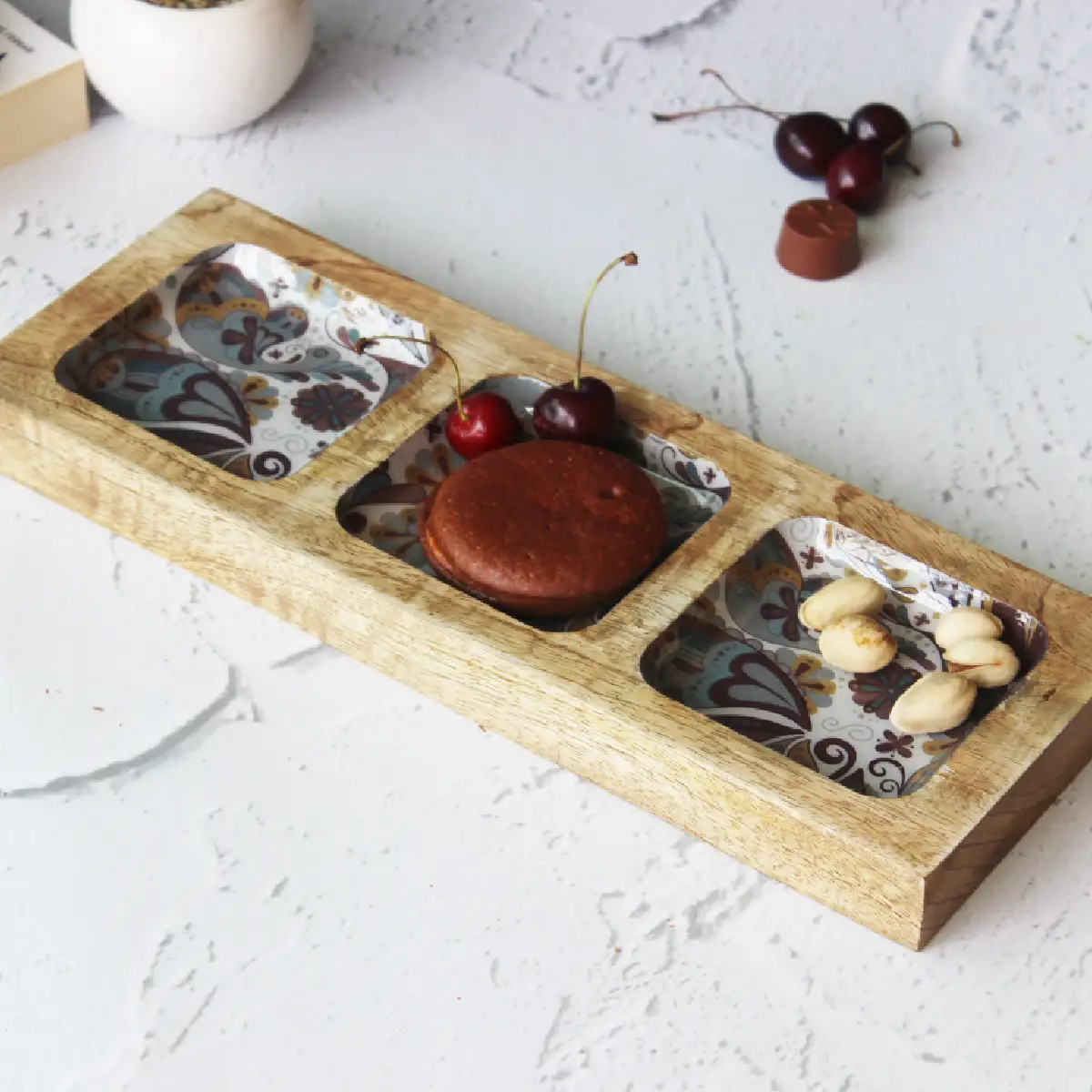 Boho Paisley Triple Threat Serving Tray