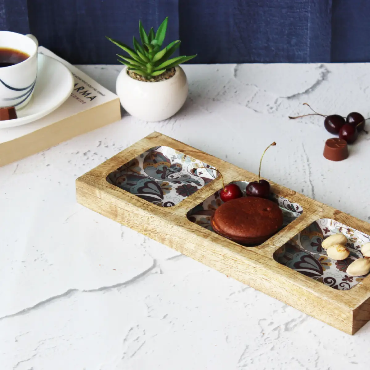 Boho Paisley Triple Threat Serving Tray