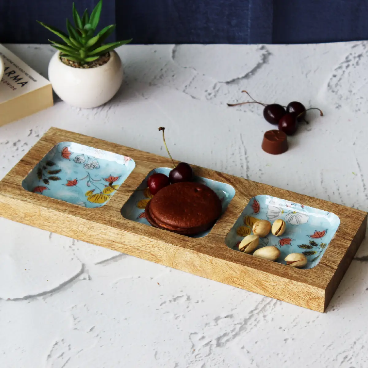 Peaceful Shade Triple Threat Serving Tray