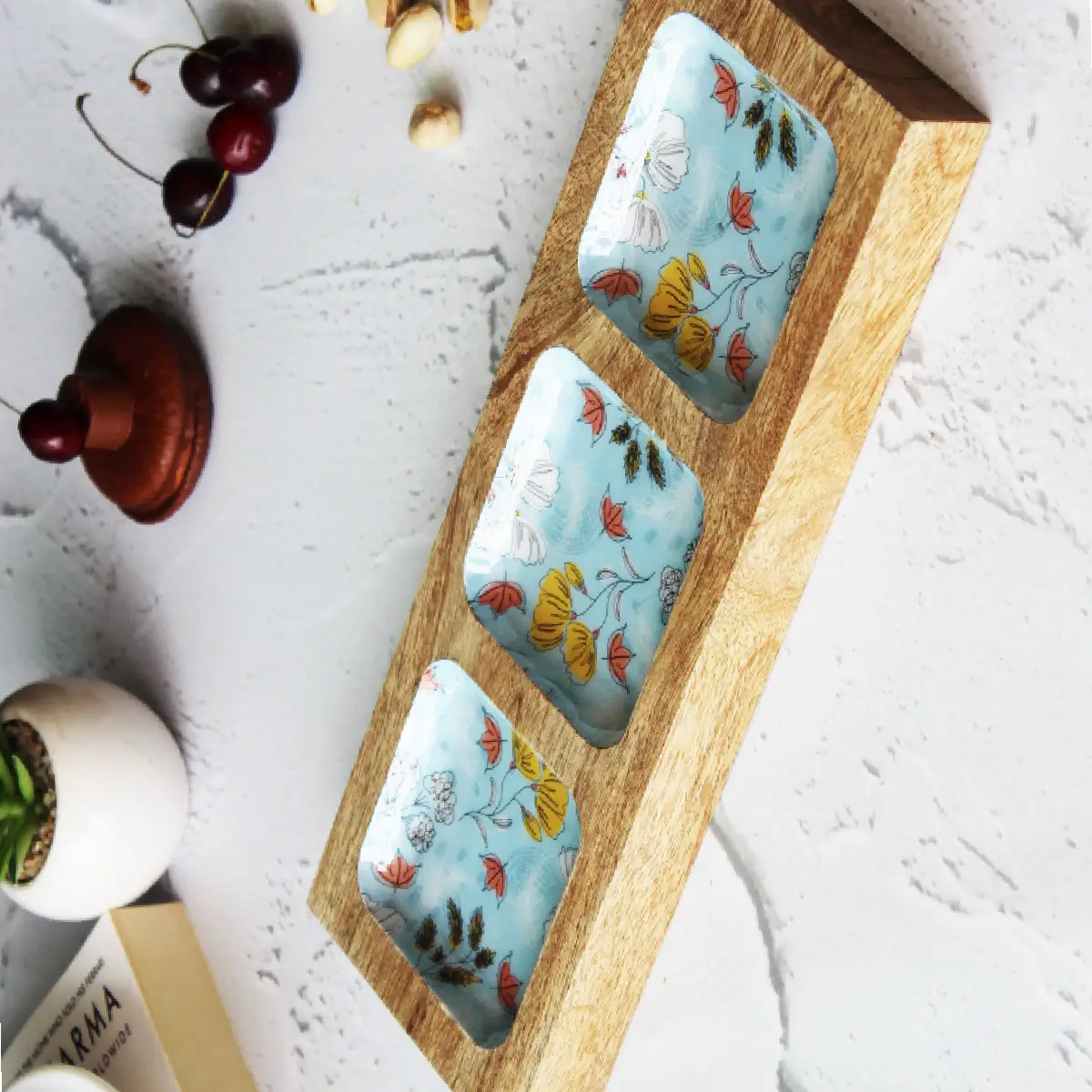 Peaceful Shade Triple Threat Serving Tray