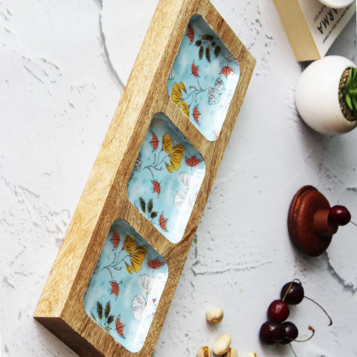 Peaceful Shade Triple Threat Serving Tray