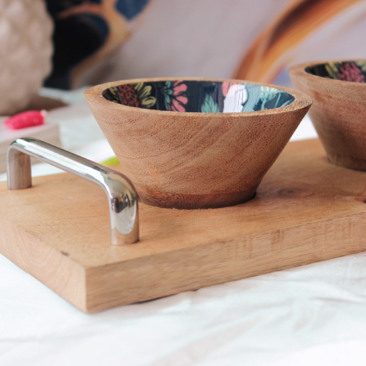 Timeless Bloom HandlePlus Trio Bowl with Serving Tray