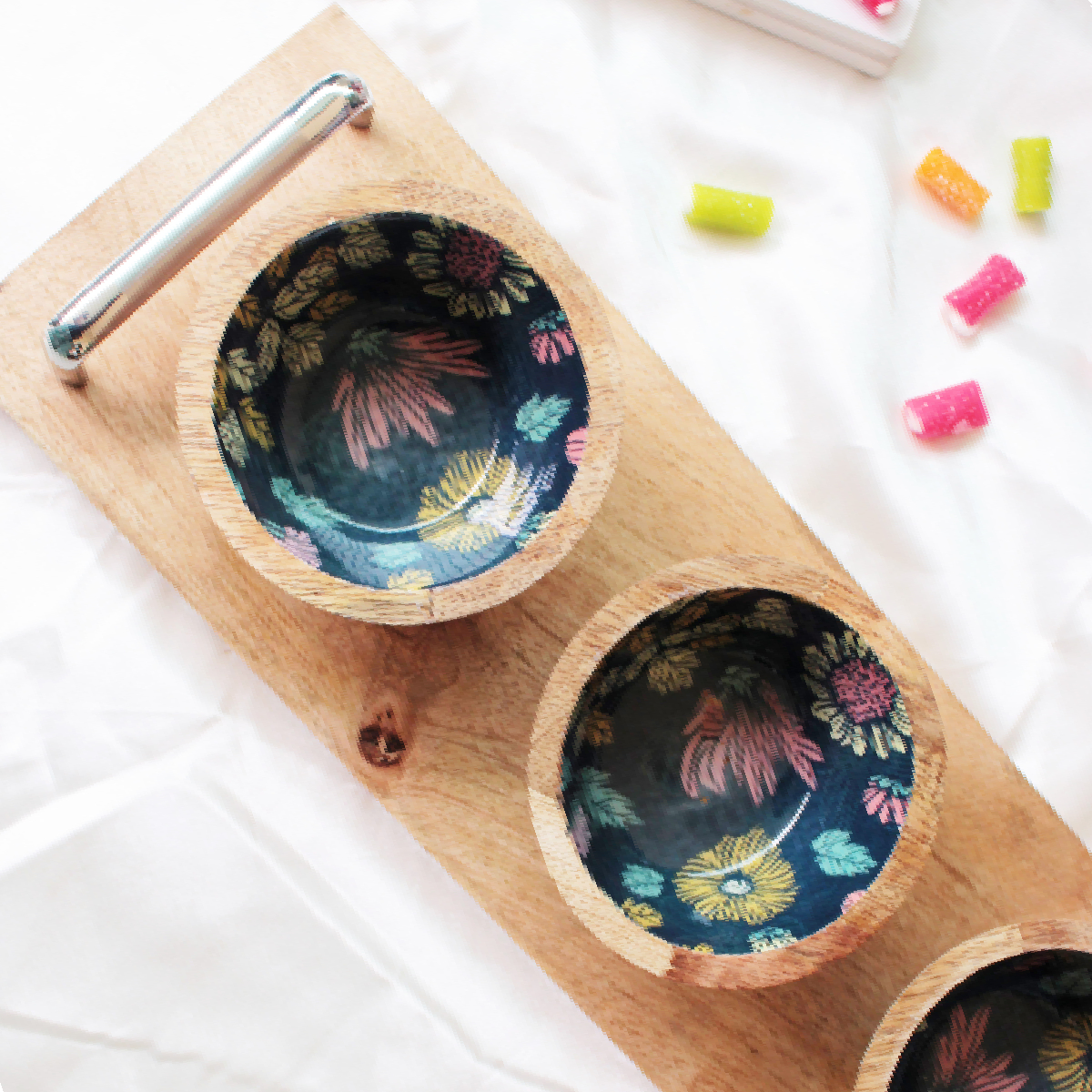 Timeless Bloom HandlePlus Trio Bowl with Serving Tray