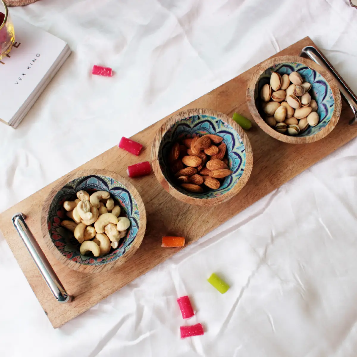 Mystic Mandala HandlePlus Trio Bowl with Serving Tray