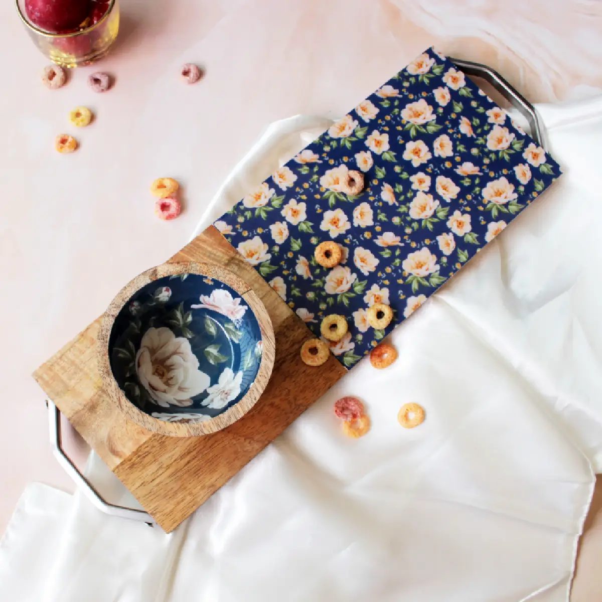 Spring Blooms EntertainEase Platter with  Serving Bowl