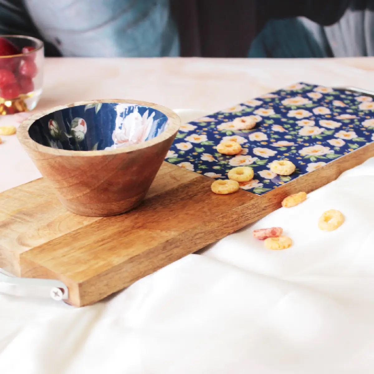 Spring Blooms EntertainEase Platter with  Serving Bowl