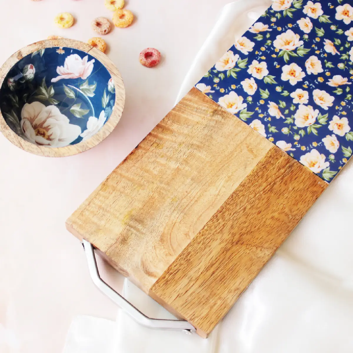 Spring Blooms EntertainEase Platter with  Serving Bowl