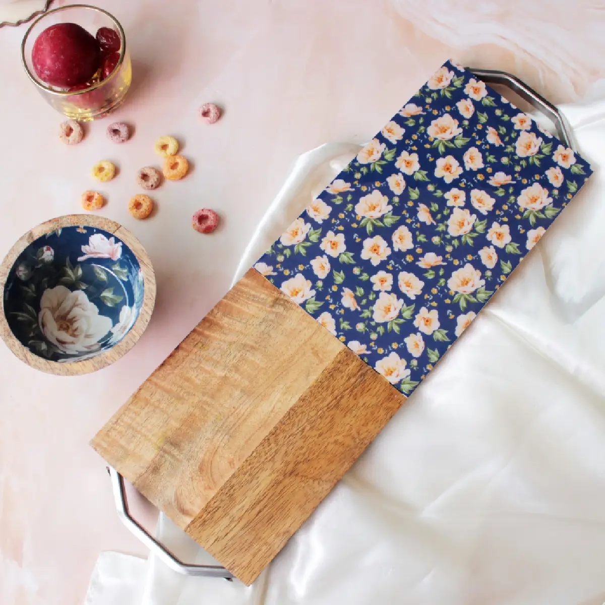 Spring Blooms EntertainEase Platter with  Serving Bowl