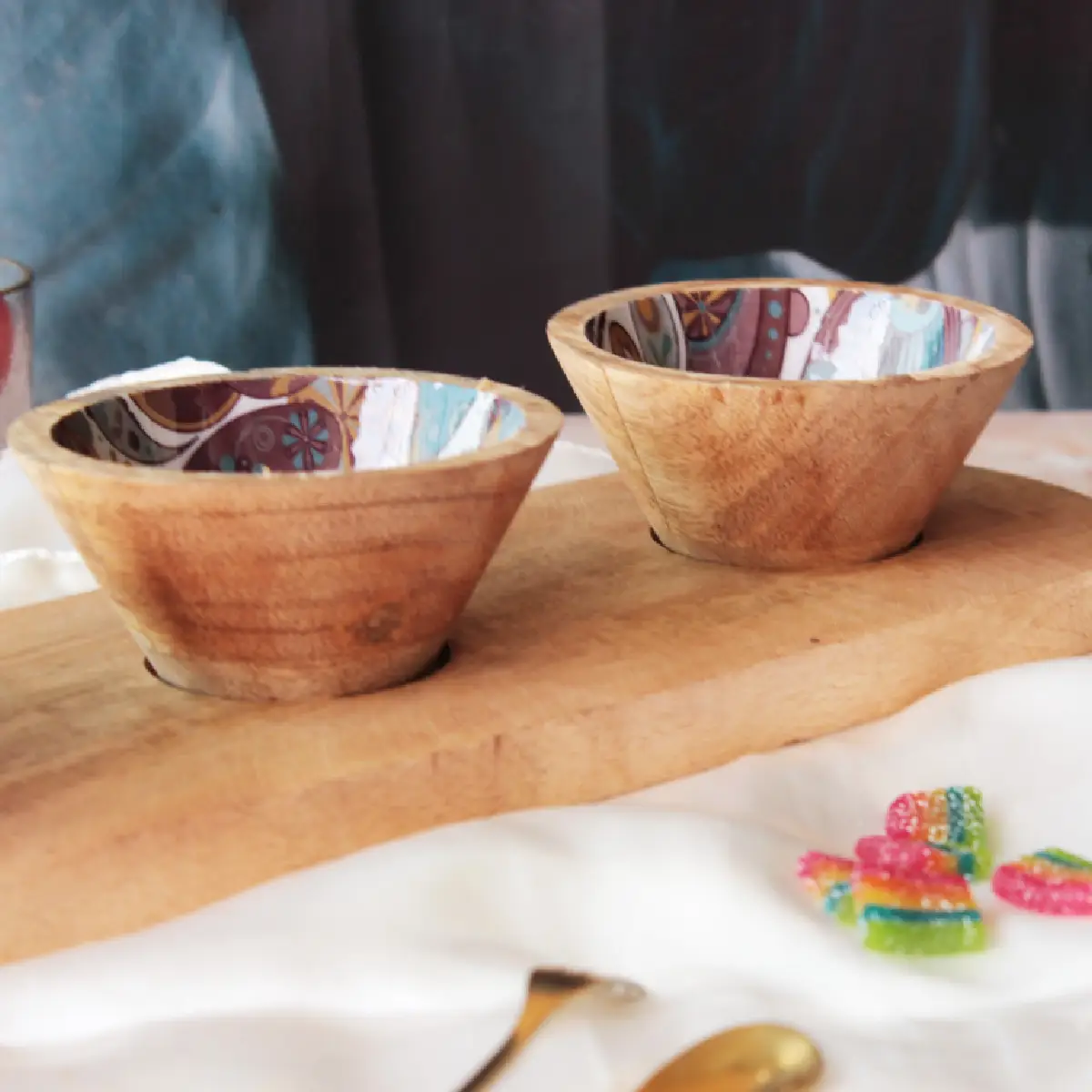 Boho Paisley Serving Bowl Trio Tray