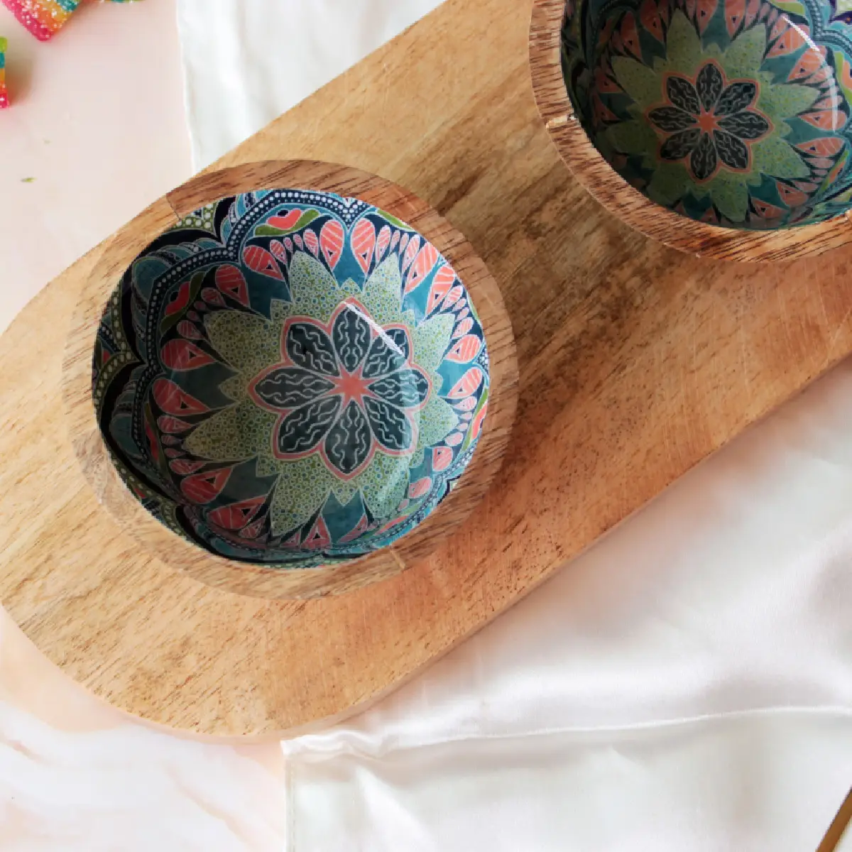 Mystic Mandala Serving Bowl Trio Tray