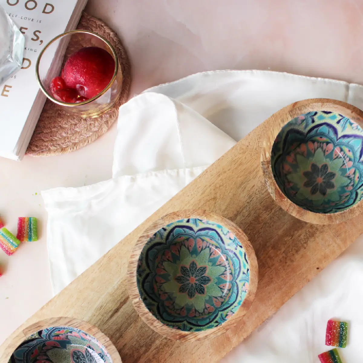 Mystic Mandala Serving Bowl Trio Tray