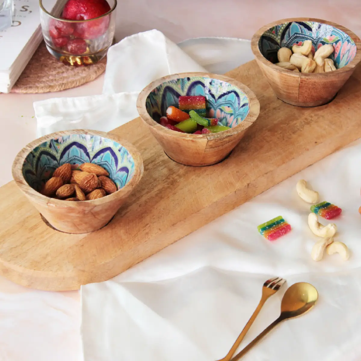 Mystic Mandala Serving Bowl Trio Tray