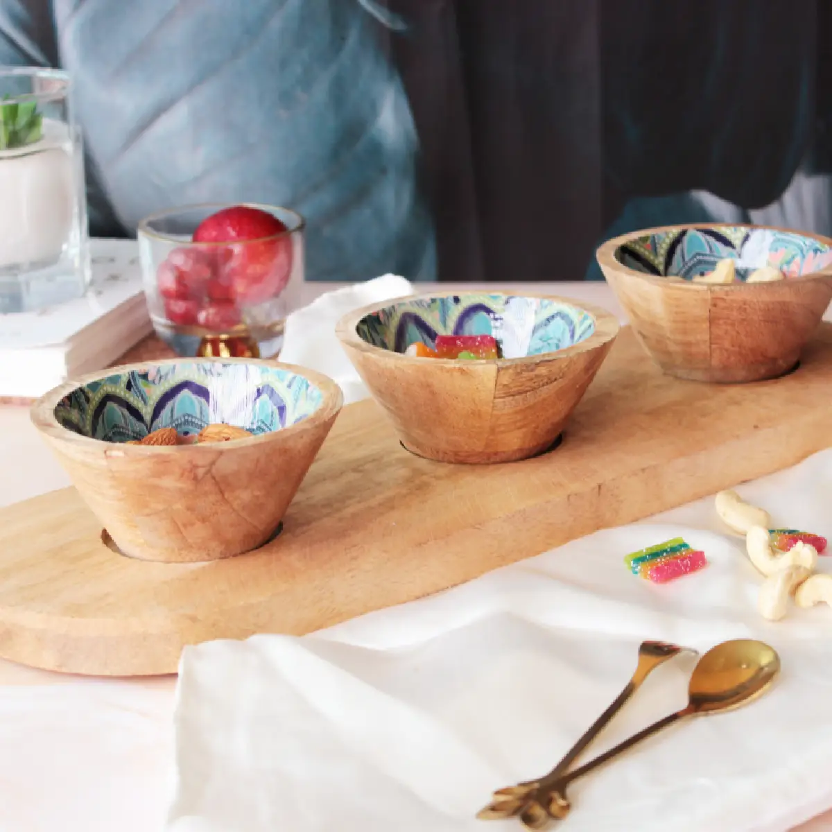 Mystic Mandala Serving Bowl Trio Tray