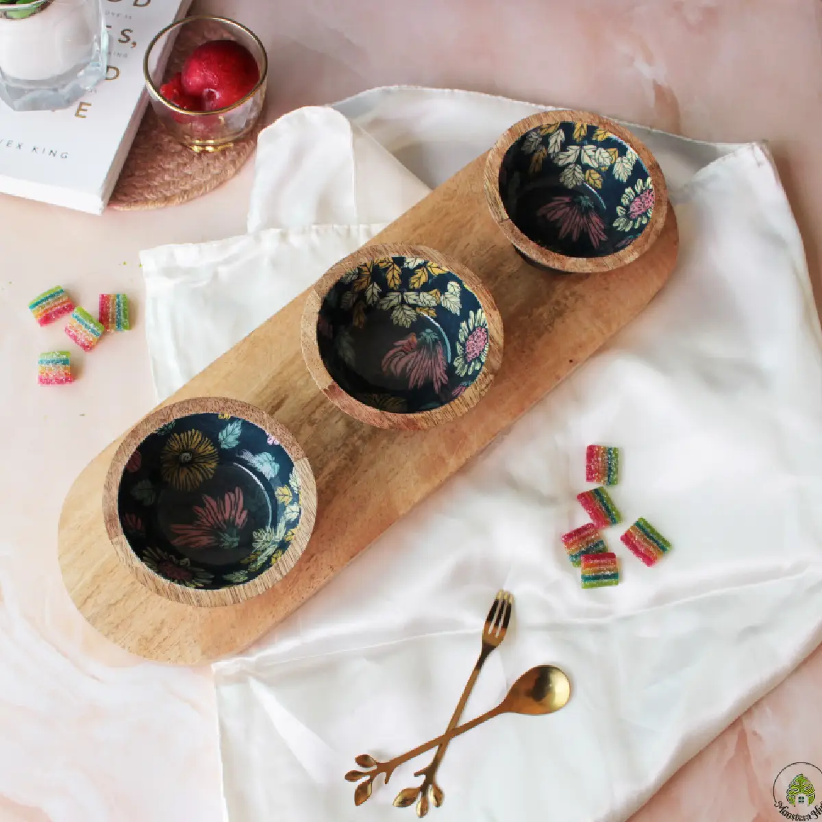 Timeless Bloom Serving Bowl Trio Tray