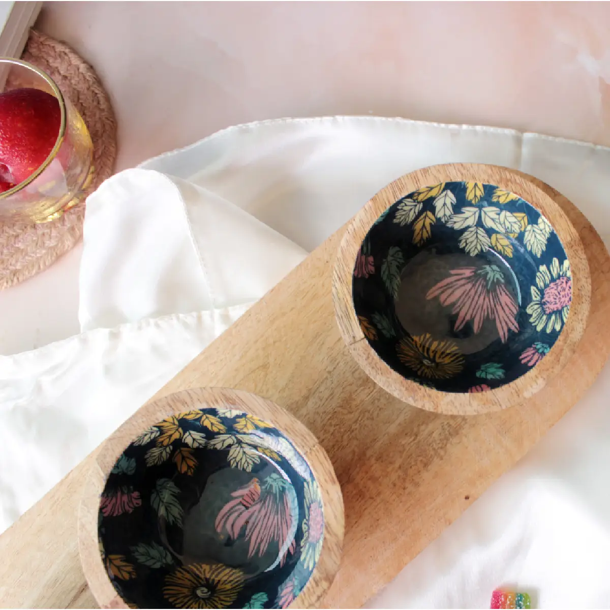 Timeless Bloom Serving Bowl Trio Tray