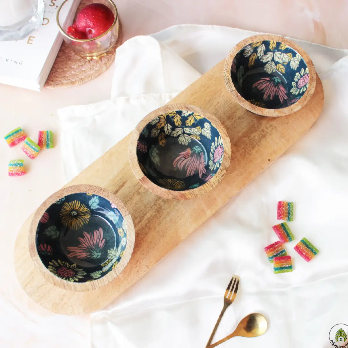 Timeless Bloom Serving Bowl Trio Tray