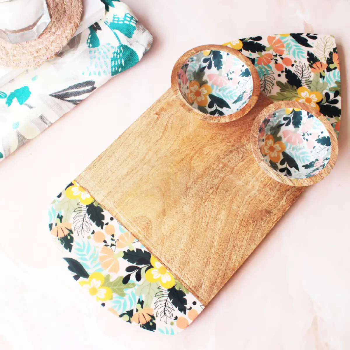 Sunnyside Gardenia Glamour Coastal Cruise Platter with Serving Bowl