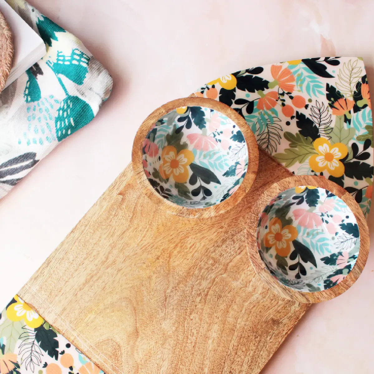 Sunnyside Gardenia Glamour Coastal Cruise Platter with Serving Bowl