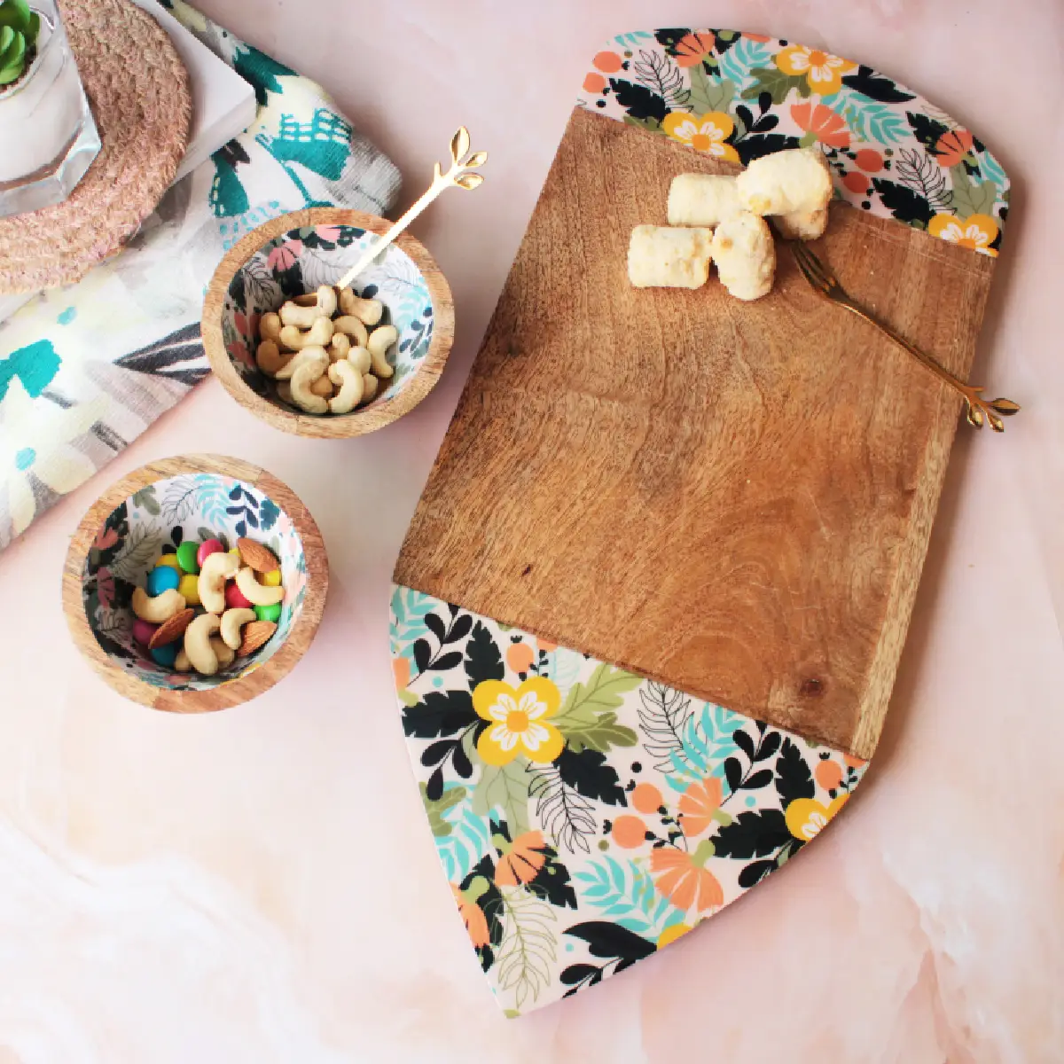 Sunnyside Gardenia Glamour Coastal Cruise Platter with Serving Bowl