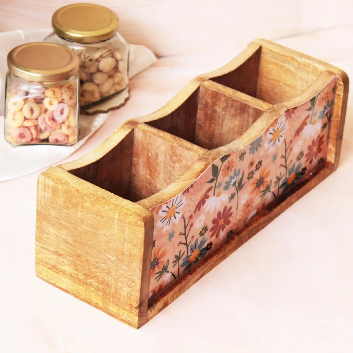 Dreamy Peach DualFace SpaceSaver Mangowood Cutlery Holder