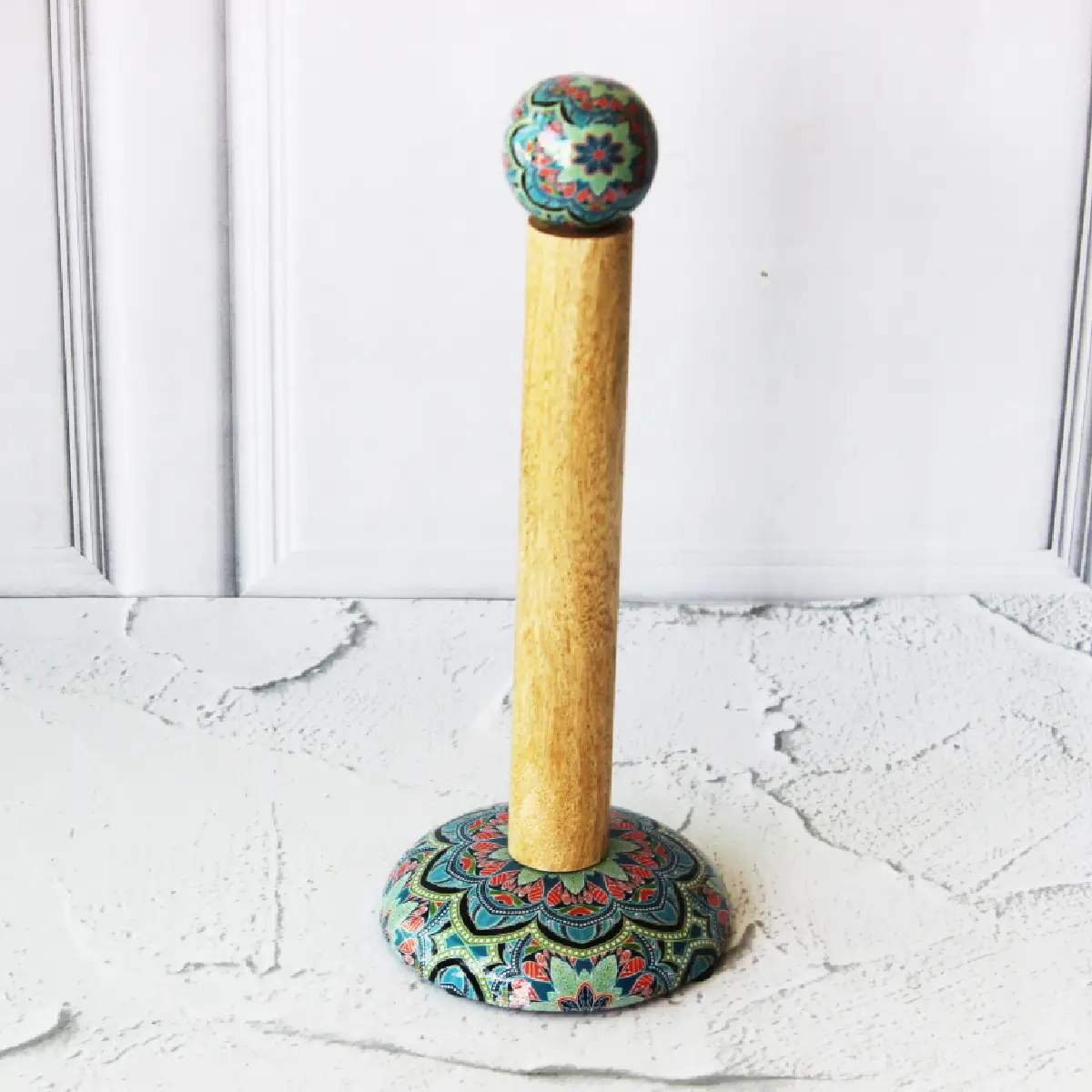 Mystic Mandala Mangowood Kitchen Roll Holder