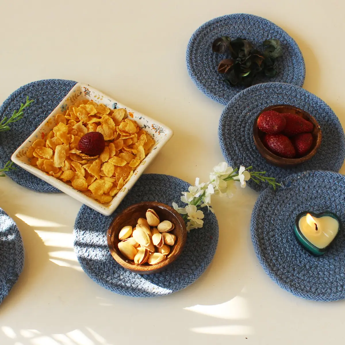 Pastel Blue Round Coaster