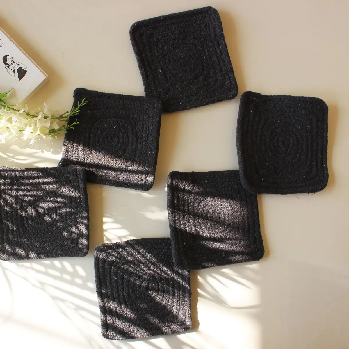 Grey Square Coaster (15 cm/6 Inch)