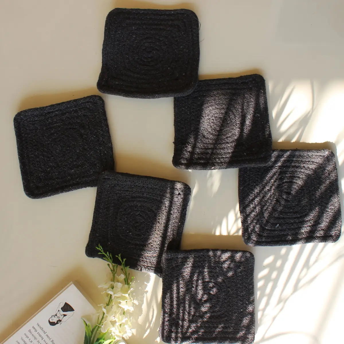 Grey Square Coaster (15 cm/6 Inch)