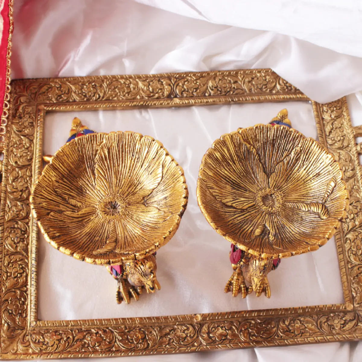 Peacock Palace German Silver Luxury Tray Combo