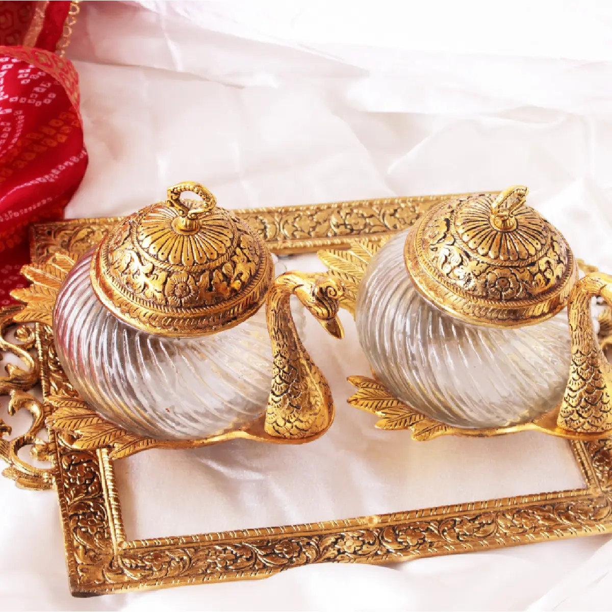 Royal Swan Duo German Silver Luxury Container Combo