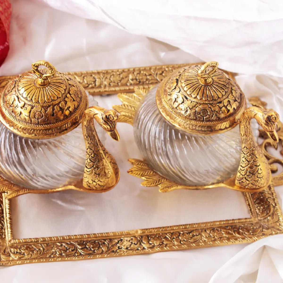 Royal Swan Duo German Silver Luxury Container Combo