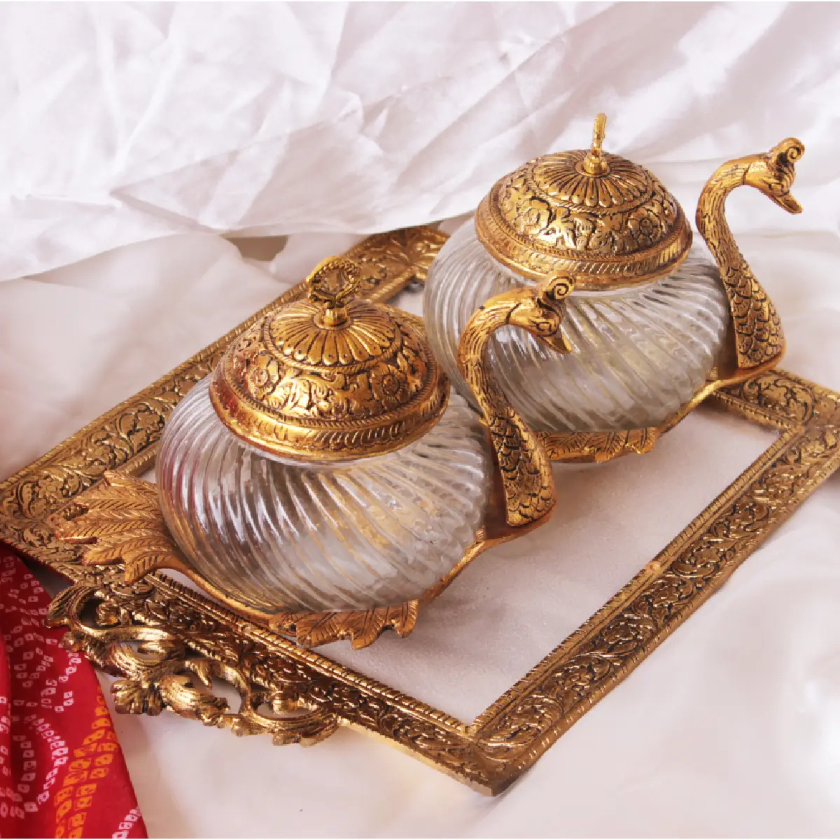 Royal Swan Duo German Silver Luxury Container Combo