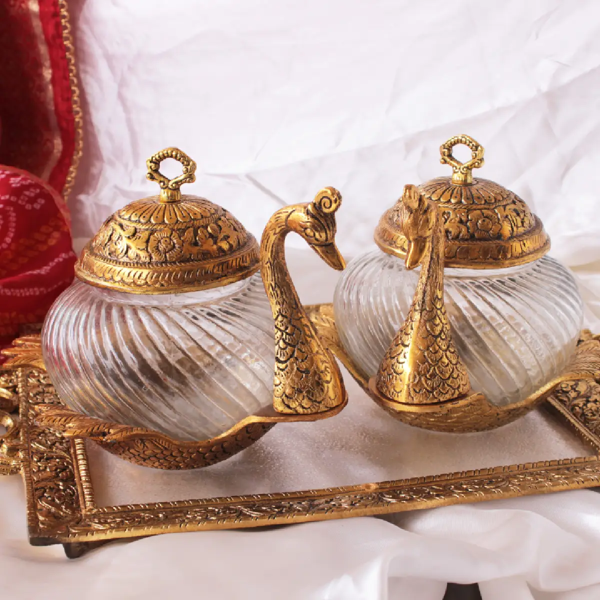 Royal Swan Duo German Silver Luxury Container Combo