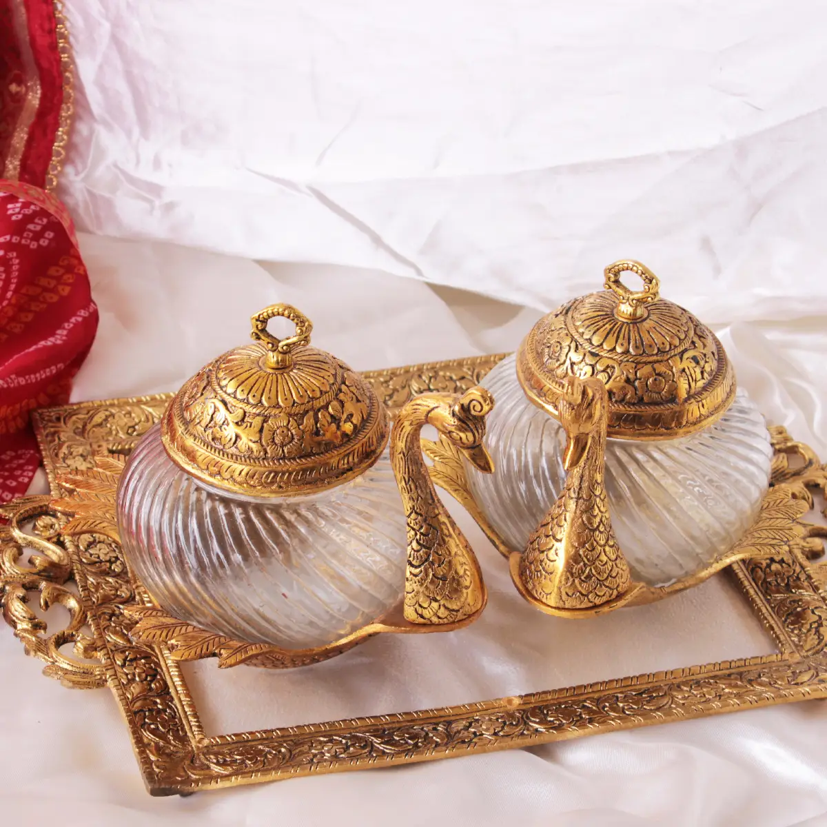 Royal Swan Duo German Silver Luxury Container Combo