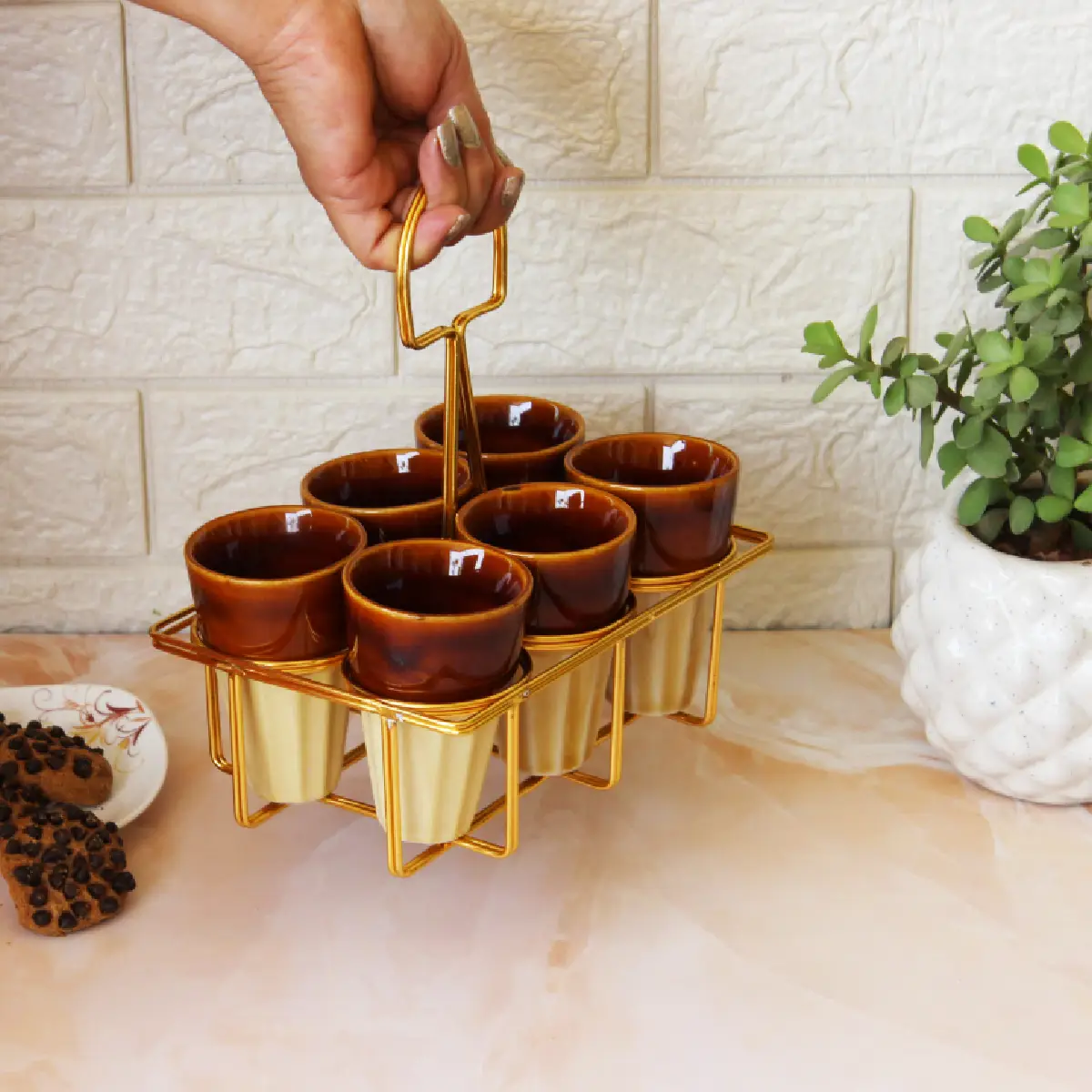 Khadi Rang Pyala with Stand