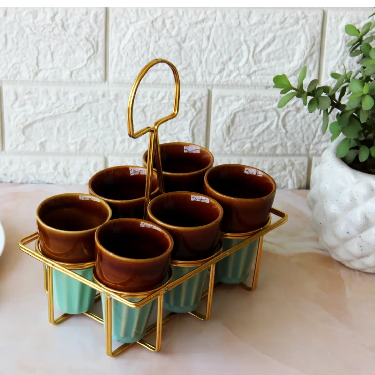 6 Glass with Golden Stand