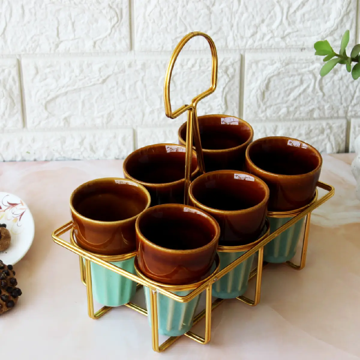 6 Glass with Golden Stand