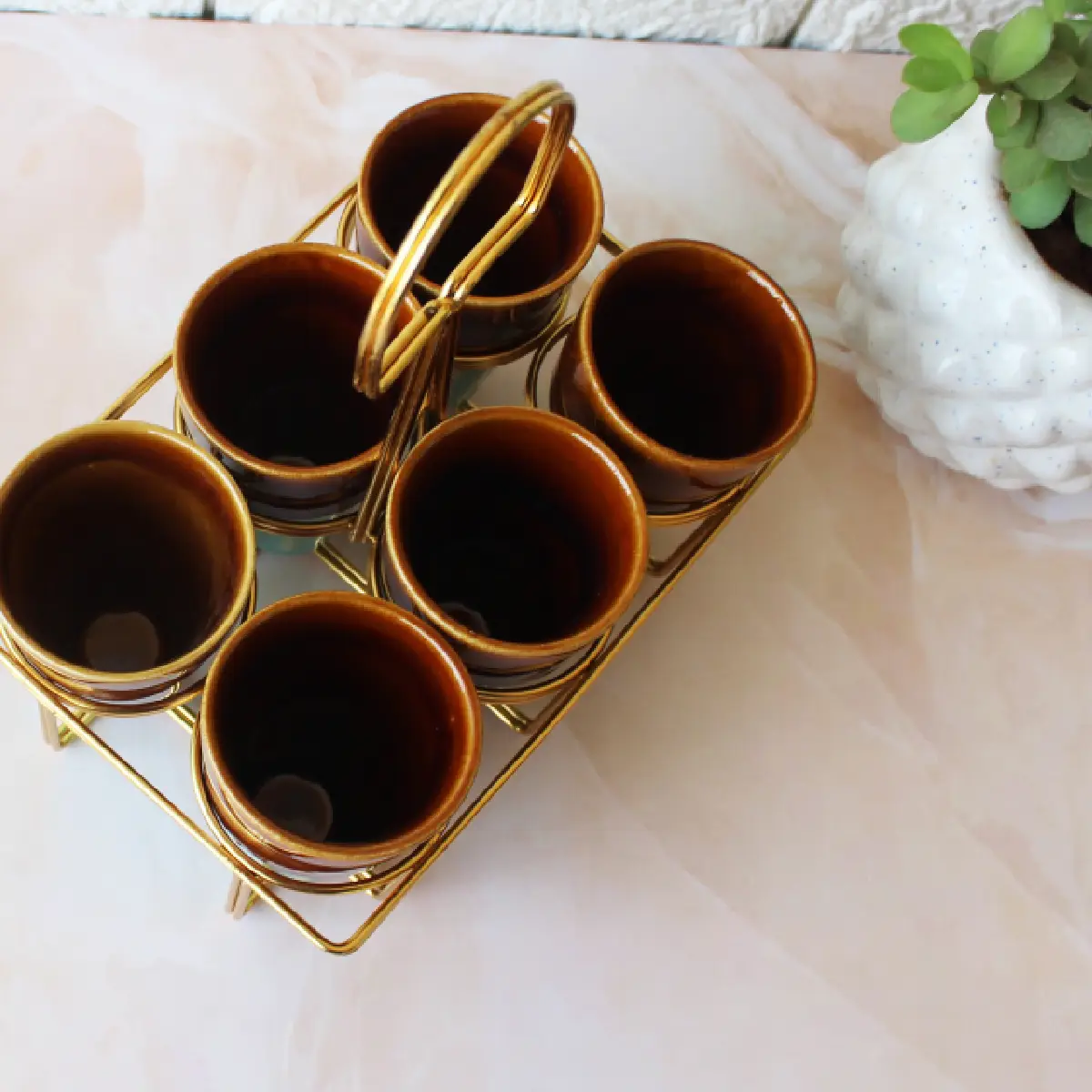 6 Glass with Golden Stand