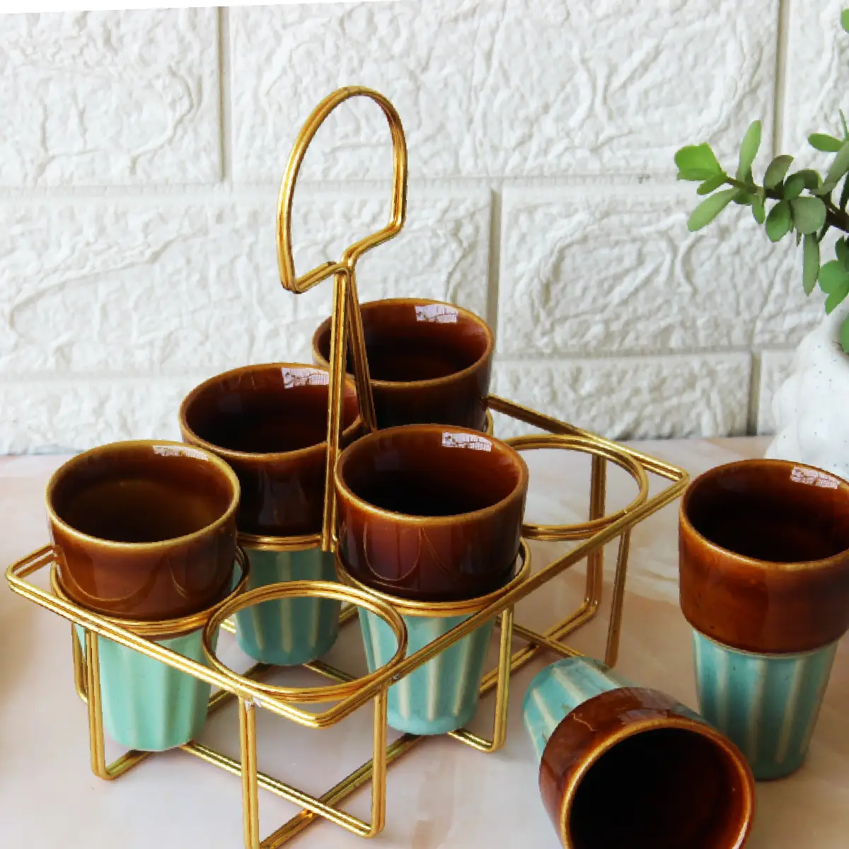 6 Glass with Golden Stand