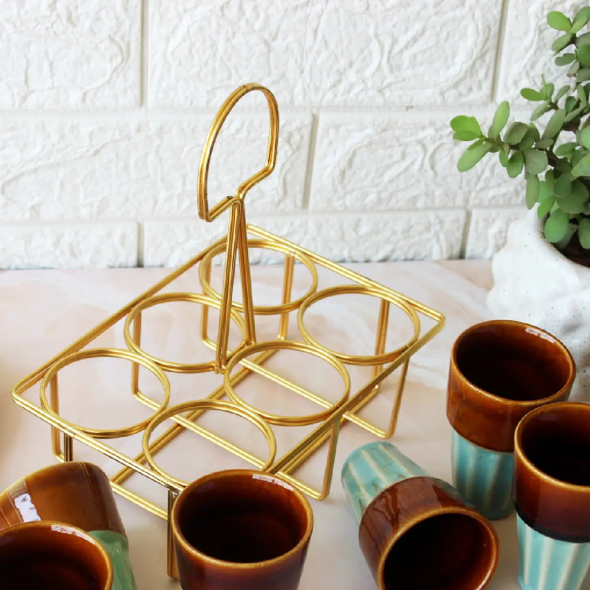 6 Glass with Golden Stand