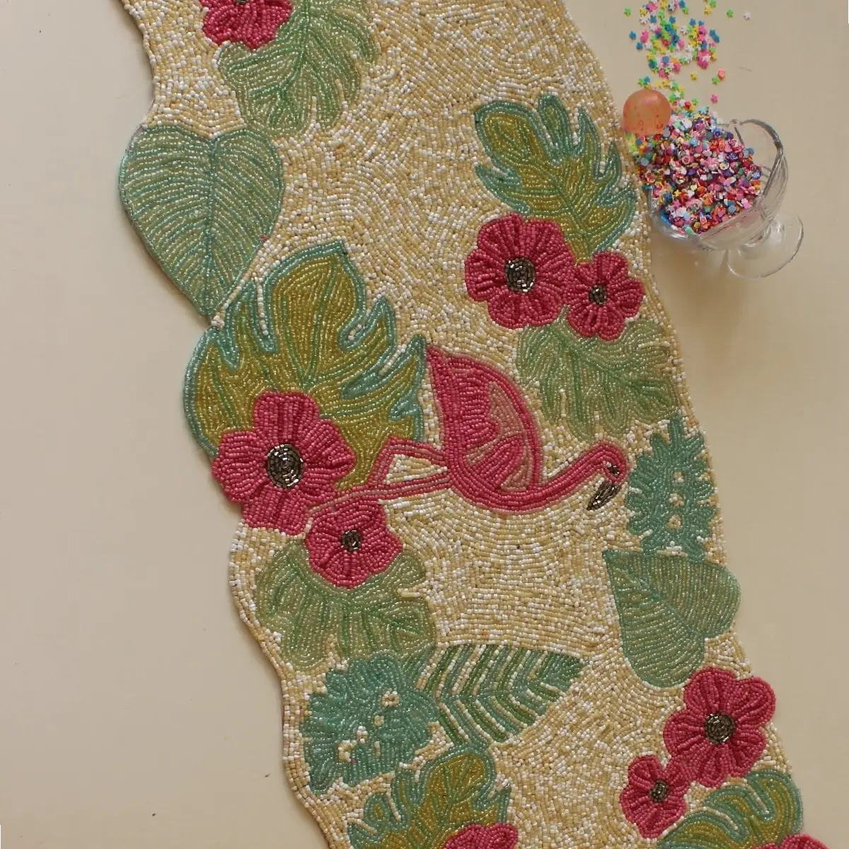 Harmony with Flamingo Beaded Runner