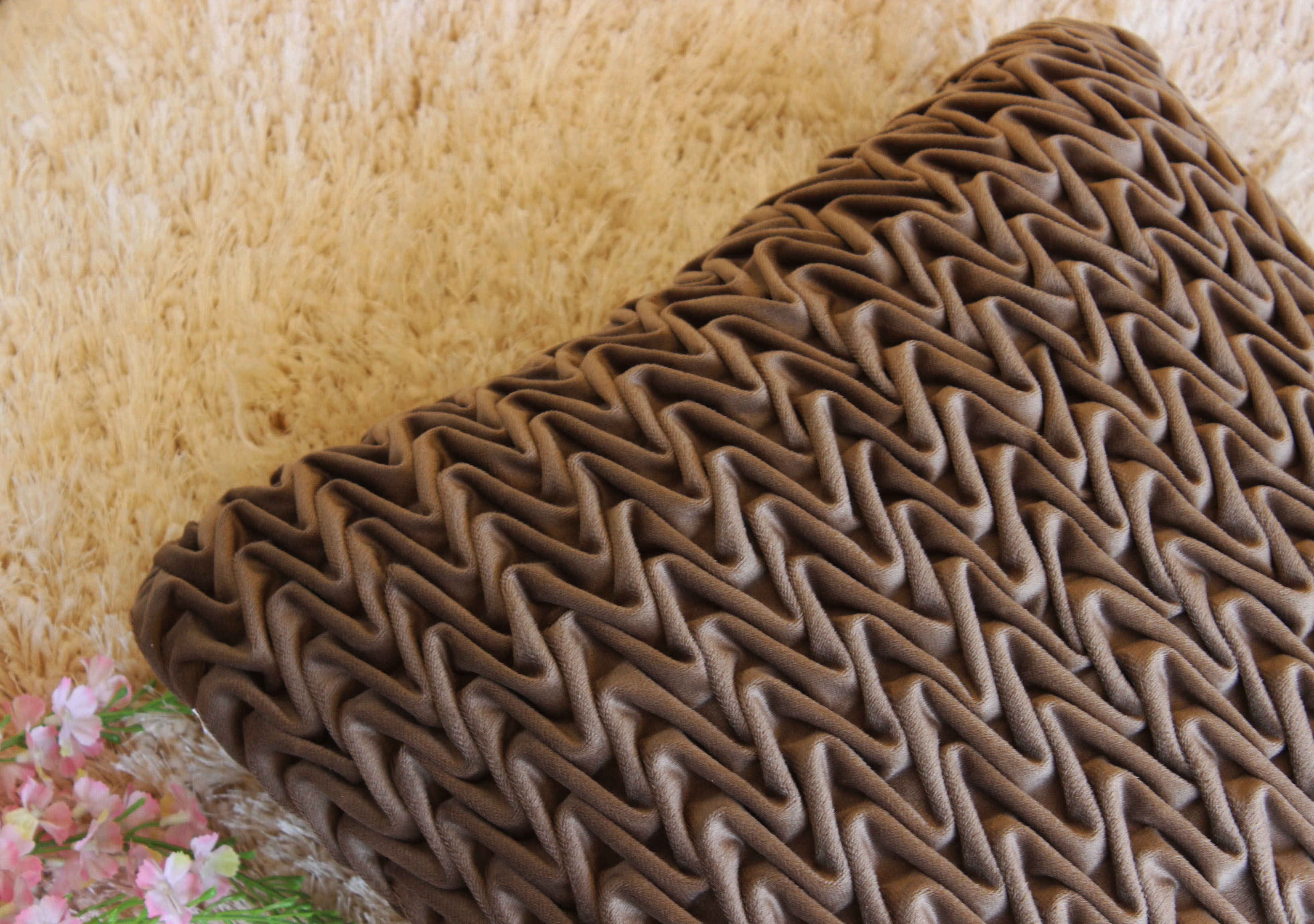 Corded Wavy Suede Dark Taupe Cushion Cover