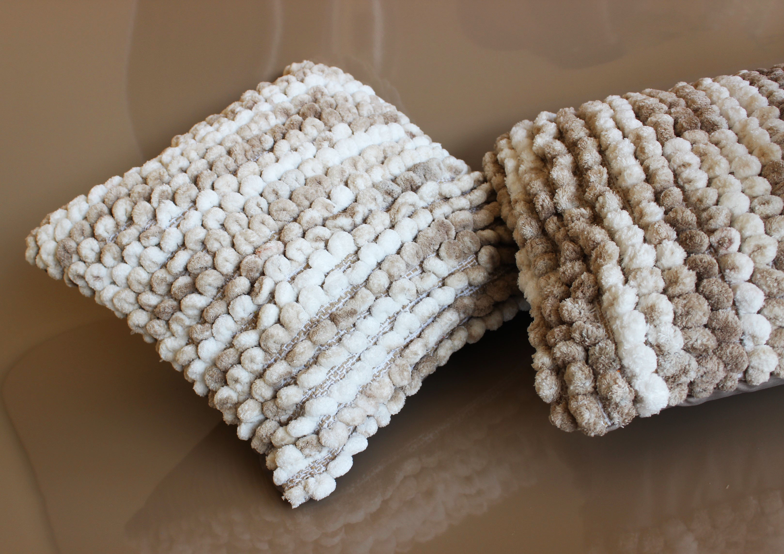 BOHO POM POM Light Wheat Cushion Cover